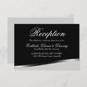 Elegant Black and White Wedding Reception Kaart (Voorkant / Achterkant)