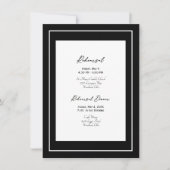 Elegant Black and White Wedding Rehearsal Invitati Kaart (Voorkant)