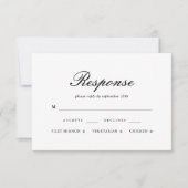 Elegant Black and White Wedding RSVP-kaart RSVP Kaartje (Voorkant)