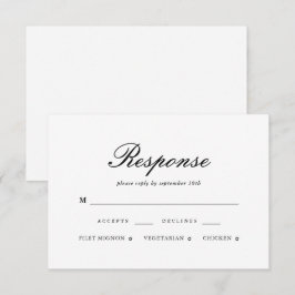 Elegant Black and White Wedding RSVP-kaart RSVP Kaartje