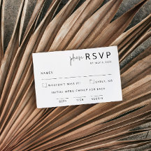 Elegant Black and White Wedding RSVP-kaart