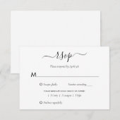 Elegant Black and White Wedding RSVP-Kaarten RSVP Kaartje (Voorkant / Achterkant)