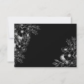  Elegant Black and White Wedding RSVP Kaartje (Achterkant)