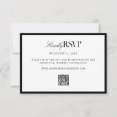 Elegant Black and White Wedding RSVP Kaartje (Voorkant)