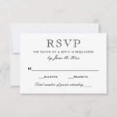 Elegant Black and White Wedding RSVP Kaartje (Voorkant)