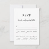 Elegant Black and White Wedding RSVP Kaartje (Voorkant)