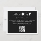 Elegant Black and White Wedding RSVP Kaartje (Voorkant)