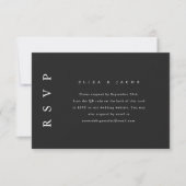 Elegant Black and White Wedding RSVP met QR-code (Voorkant)