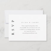 Elegant Black and White Wedding RSVP met QR-code (Voorkant)