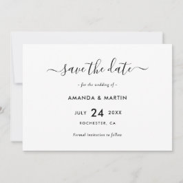 Elegant Black and White Wedding Save The Date