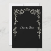 Elegant black and white wedding save the date aankondiging (Achterkant)
