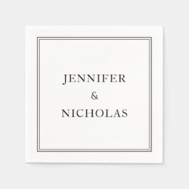 Elegant Black and White Wedding Servet