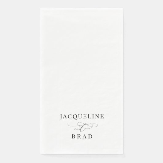 Elegant Black and White Wedding Servet (Voorkant)