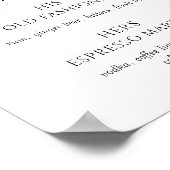 Elegant Black and White Wedding Signature Drinks Poster (Hoek)