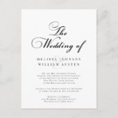 Elegant Black and White Wedding Uitnodiging Briefkaart (Voorkant)
