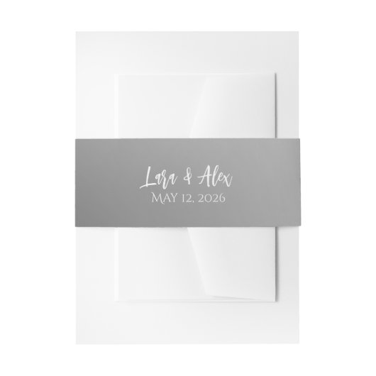 Elegant Black And White Wedding Uitnodigingen Wikkel (Voorkant Voorbeeld)