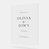 Elegant Black and White Wedding Welcome  Acryl Bord (Hoek)