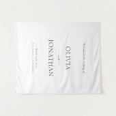 Elegant Black and White Wedding Welcome Fabric  Wandkleed (Voorkant (horizontaal))