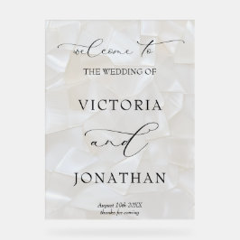 Elegant Black and White Wedding Welcome Sign Acryl Bord