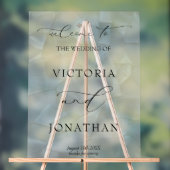 Elegant Black and White Wedding Welcome Sign Acryl Bord (Neutraal)