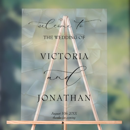 Elegant Black and White Wedding Welcome Sign Acryl Bord (Neutraal)