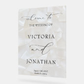 Elegant Black and White Wedding Welcome Sign Acryl Bord (Hoek)