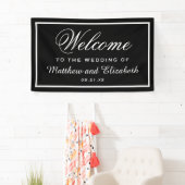 Elegant Black and White Wedding Welcome Spandoek (Insitu)