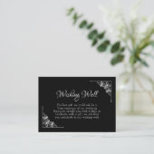 Elegant Black and White Wedding Wishing Good Informatiekaartje (Staand voorkant)