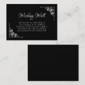 Elegant Black and White Wedding Wishing Good Informatiekaartje (Voorkant / Achterkant)