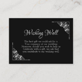 Elegant Black and White Wedding Wishing Good Informatiekaartje