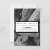 Elegant Black and White Wine Cork Weddencard Kaart (Voorkant)