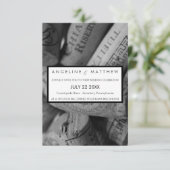 Elegant Black and White Wine Cork Weddencard Kaart (Staand voorkant)