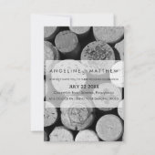 Elegant Black and White Wine Cork Weddencard Kaart (Voorkant)