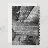 Elegant Black and White Wine Cork Weddencard Kaart (Voorkant)