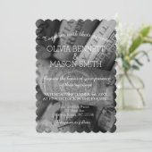 Elegant Black and White Wine Cork Weddencard Kaart (Staand voorkant)