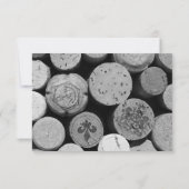 Elegant Black and White Wine Cork Weddencard Kaart (Achterkant)