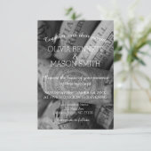 Elegant Black and White Wine Cork Weddencard Kaart (Staand voorkant)