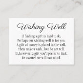 Elegant Black and White Wishing Well Wedding Card Visitekaartje (Voorkant)