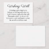 Elegant Black and White Wishing Well Wedding Card Visitekaartje (Voorkant / Achterkant)