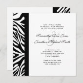 Elegant Black and White Zebra Custom Wedding Kaart (Voorkant / Achterkant)