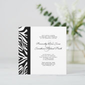 Elegant Black and White Zebra Custom Wedding Kaart (Staand voorkant)