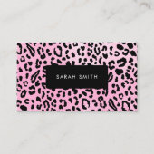 Elegant Black Animal Print Professional Visitekaartje (Voorkant)