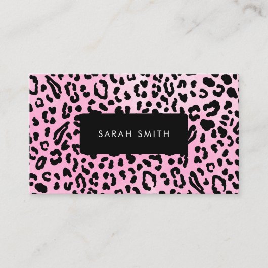 Elegant Black Animal Print Professional Visitekaartje (Voorkant)