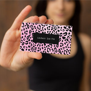 Elegant Black Animal Print Professional Visitekaartje