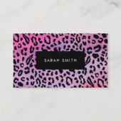 Elegant Black Animal Print Professional Visitekaartje (Voorkant)