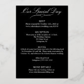 Elegant Black Art Deco Heart Wedding Folie Uitnodiging (Achterkant)