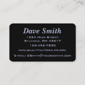 Elegant Black Automotive Visitekaartje (Achterkant)