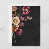 Elegant Black Autumn Floral Script Vrijgezellenfee Kaart (Achterkant)