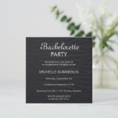 Elegant Black Bachelorette Party Invitation Kaart (Staand voorkant)