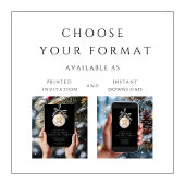 Elegant Black Bauble-kerstcocktail Kaart